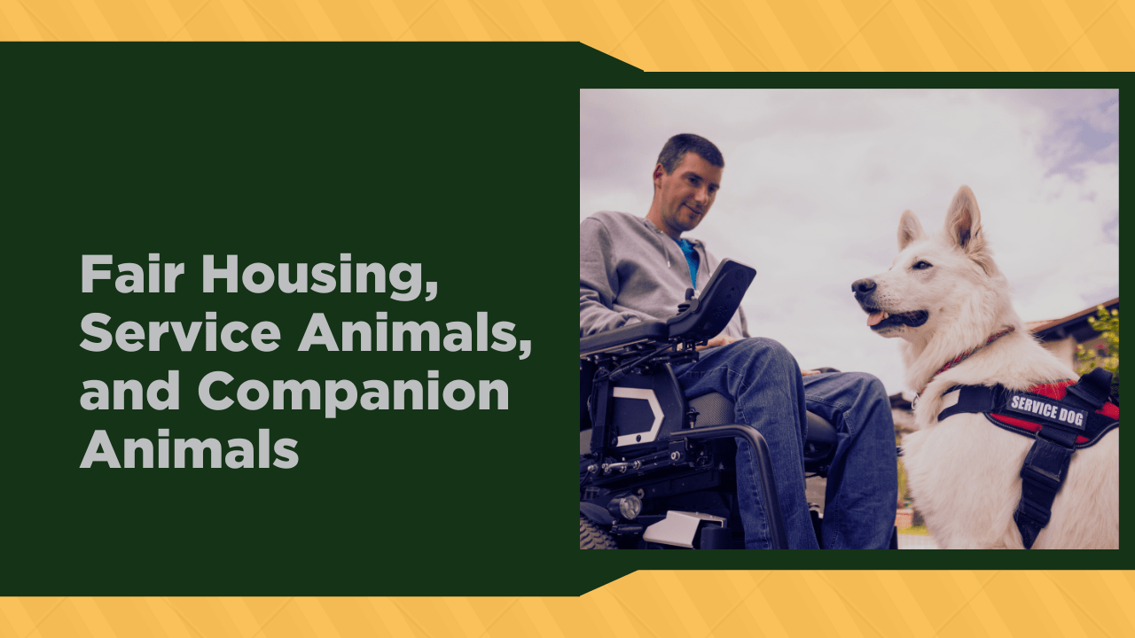Fair Housing, Service Animals, and Companion Animals